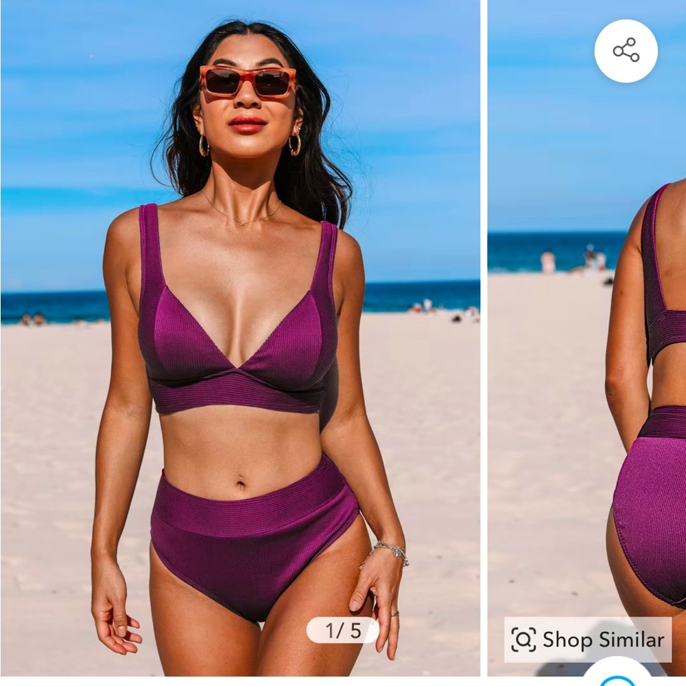 Stunning BNWT Maroon Highwaisted Cupshe Bikini
